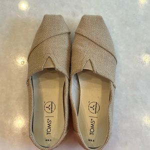 Burlap Toms Flats
